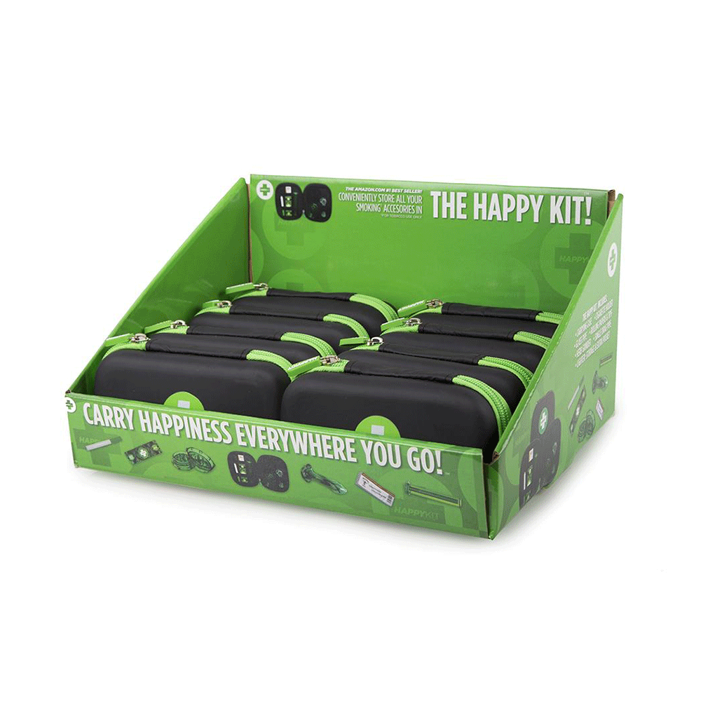 Happy Kit, an on the go kit for smokers. Weed kit. Marijuana go pack. Smell proof weed case. to go smoking kit. on the go weed. On the go pot. Pot head gifts. Weed gifts. Smoke out. Pipe. Bowl. One hitter. Rolling papers. 