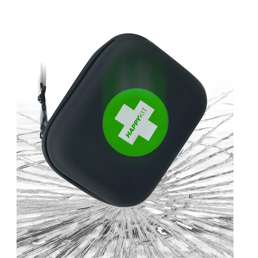 Happy Kit, an on the go kit for smokers. Weed kit. Marijuana go pack. Smell proof weed case. to go smoking kit. on the go weed. On the go pot. Pot head gifts. Weed gifts. Smoke out. Pipe. Bowl. One hitter. Rolling papers. 